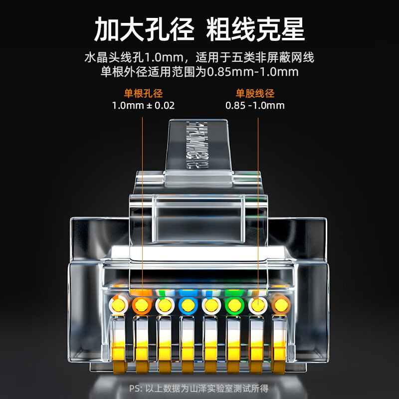 山泽(SAMZHE)WL-5100超五类网络水晶头100个/盒 单位:盒