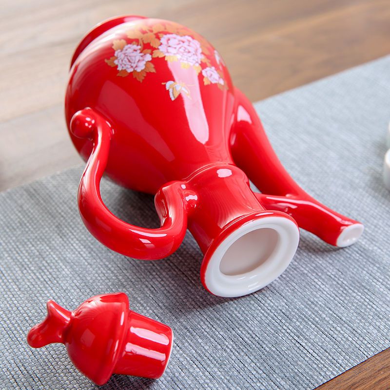 中式仿古酒壶创意分酒器家用白酒陶瓷酒具酒杯酒瓶倒酒器礼品1壶6酒杯