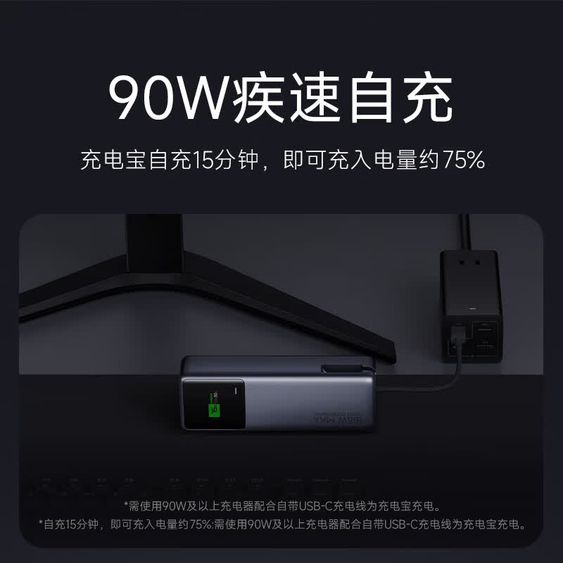小米(MI)[3C认证]充电宝10000 165W大功率双口适用小米红米苹果华为上飞机火车户外储能电源高清大图