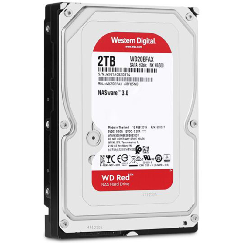 西部数据(WD)红盘 2TB SATA6Gb/s 256M 网络储存(NAS)硬盘(WD20EFAX)