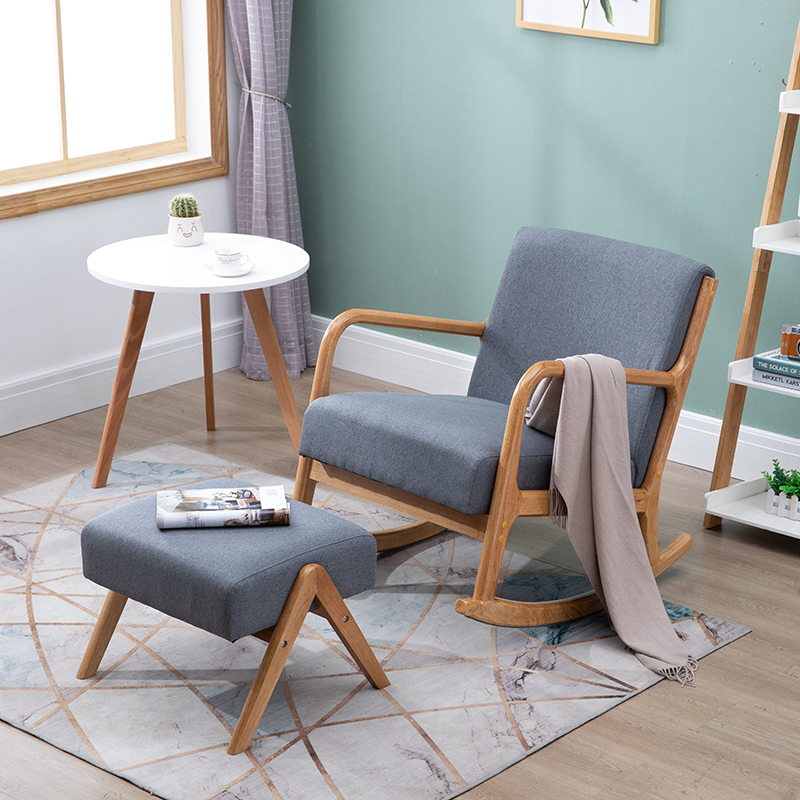 北欧实木摇椅家用摇摇椅逍遥椅懒人沙发单人沙发椅午睡阳台休闲椅视频