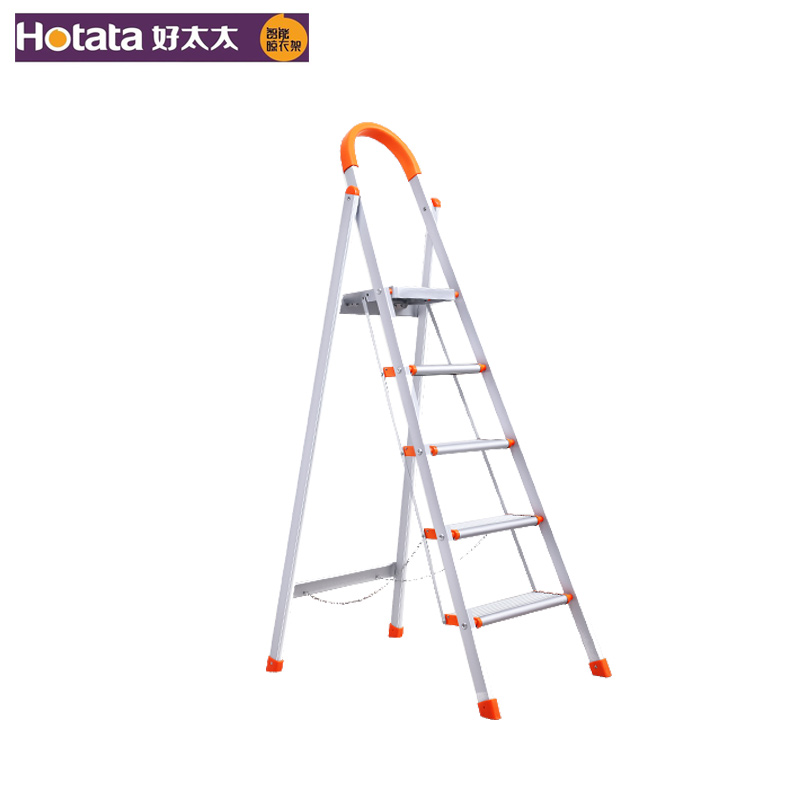 好太太(HOTATA) GW-333 铝合金梯子人字梯 货架梯宽踏 彩虹日式梯