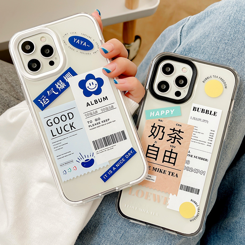 ASPOR创意三件套撞色按键手机保护壳iPhone11/12系列Pro/max创意可爱组装透明软壳防摔防滑孔位精准