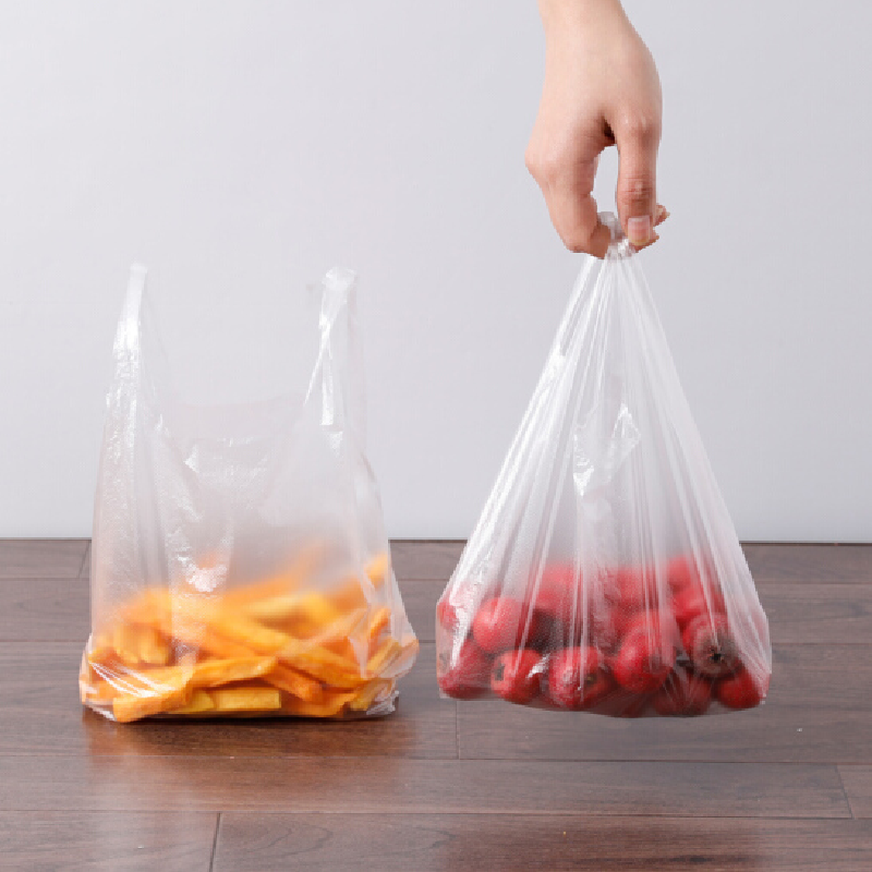 必洁 透明食品袋背心袋白色塑料袋(小号)