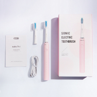 舒客(Saky)电动牙刷G3217加送刷头通用声波充电式震动情侣便携牙刷希利尔湖粉