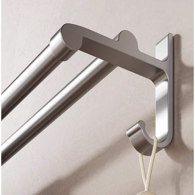 端固晾衣架毛巾架双杆60cm个高清大图