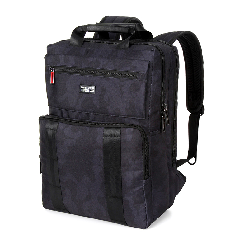 瑞士新款商务休闲潮流时尚多功能双肩包高清大图