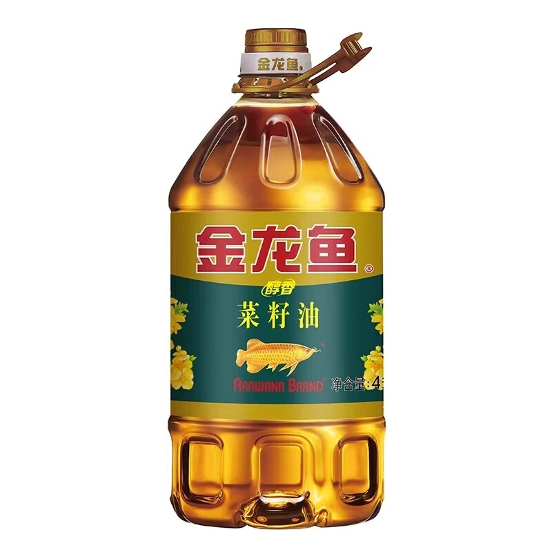 金龙鱼醇香菜籽油4L/瓶食用油家用桶装炒菜烹饪大桶装纯香浓香高清大图
