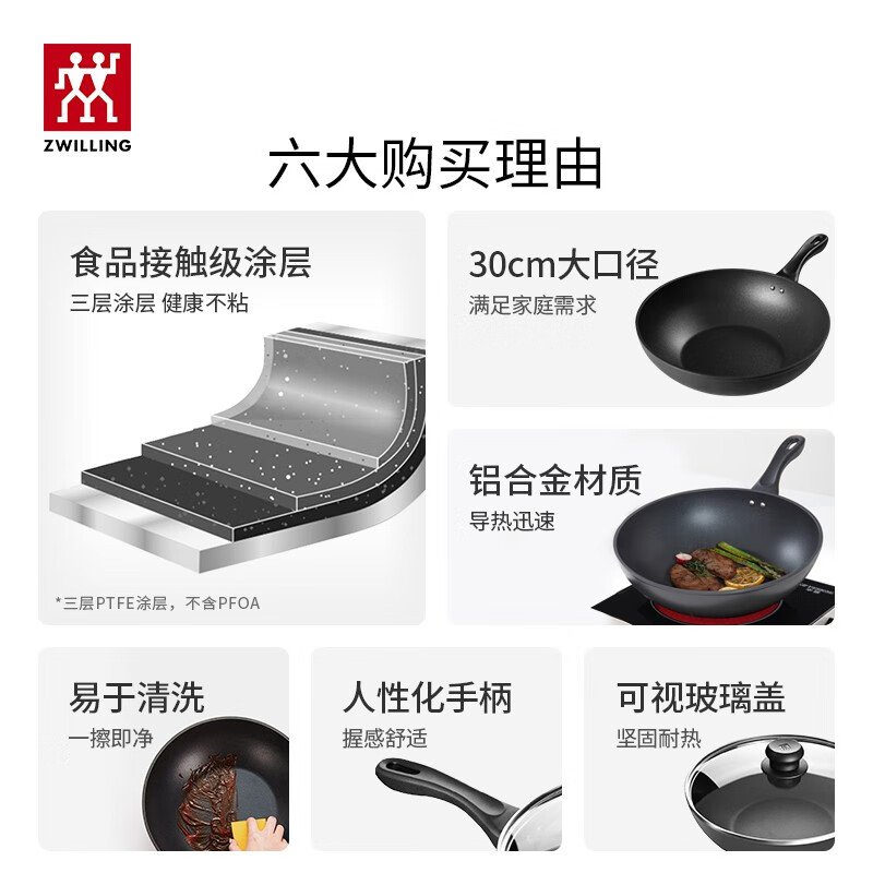 双立人 Motion 中式炒锅30cm+硅胶铲高清大图