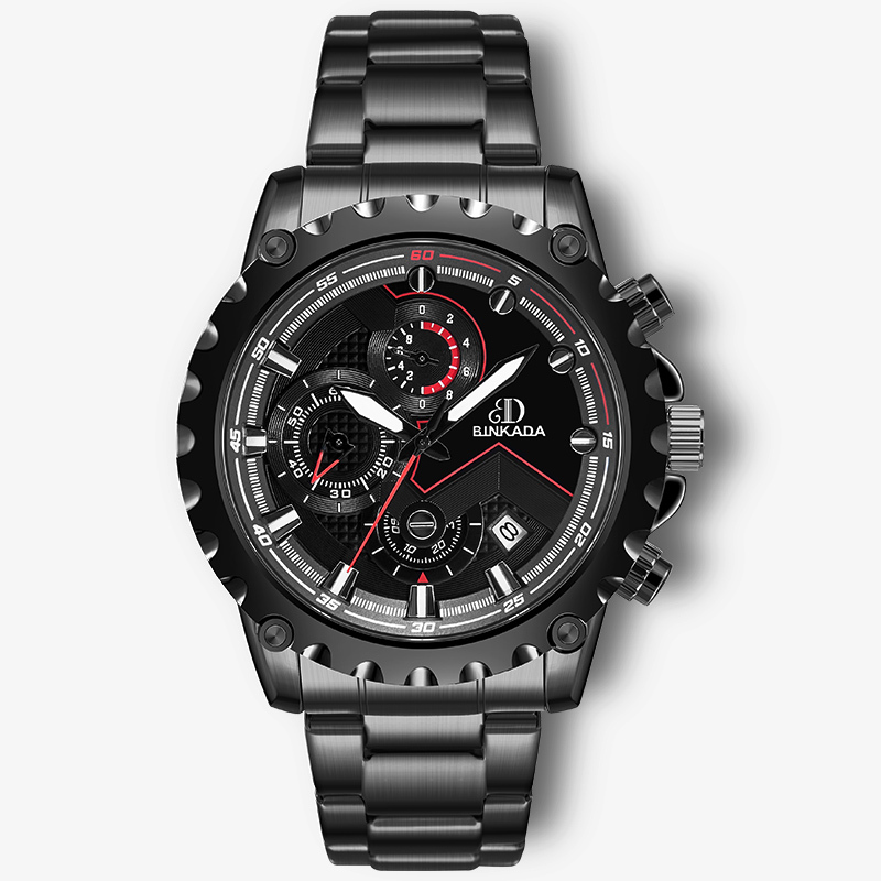 宾卡达binkada男士手表潮流学生电子霸气石英表5001
