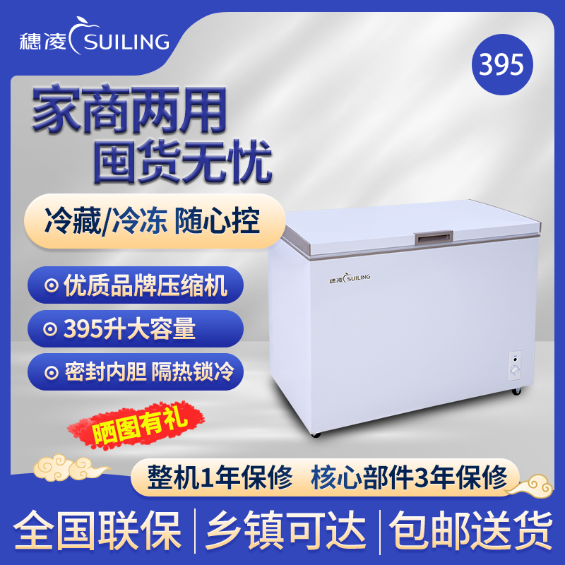穗凌(SUILING)395升冰柜商用卧式大冷冻 冷藏冷冻转换冰箱大冷柜 BD/C-395E