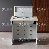 臻远ZY4012410隐藏式翻转电脑桌培训桌教室机房多媒体学习桌办公桌B款单人位