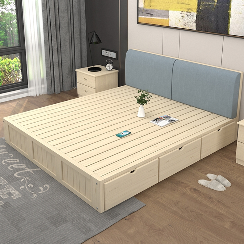 古达床板全实木加厚床架榻榻米排骨架木床地台落地床硬板床垫