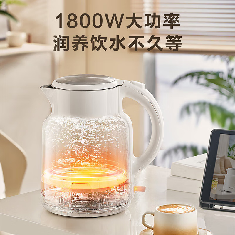 苏泊尔(SUPOR)SW-20T06A 烧水壶电热水壶家用大容量开水壶304不锈钢 1800W(单位:台)白色高清大图