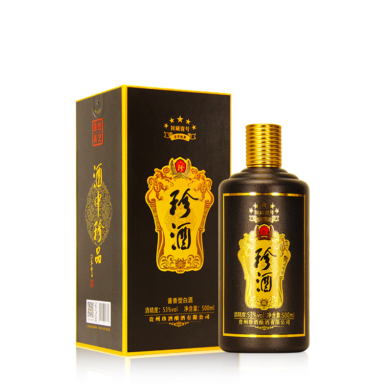珍酒封藏壹号酱香型53度500ml礼盒装粮食白酒参数