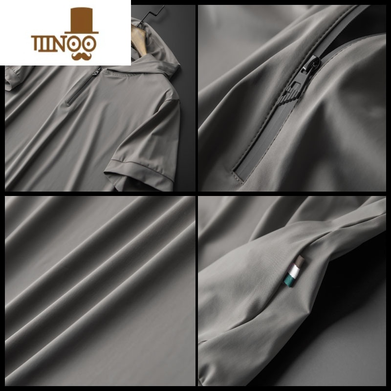 YANXU2023夏装短袖卫衣男连帽冰丝t恤男冰感宽松衣服男ins半袖白t大码高清大图