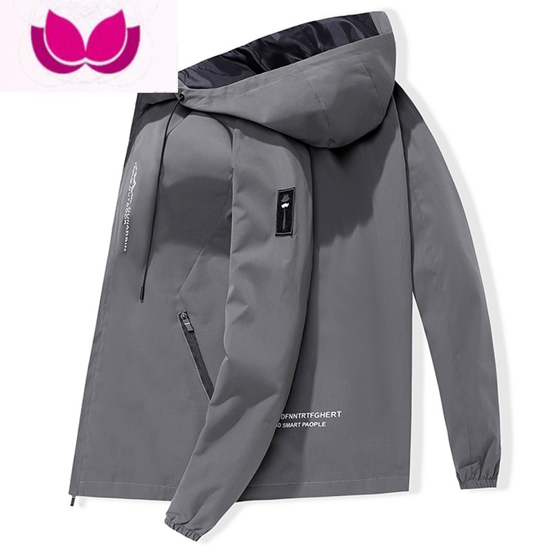七斓男士外套2023年新款薄款潮流加厚连帽防风夹克男装休闲上衣