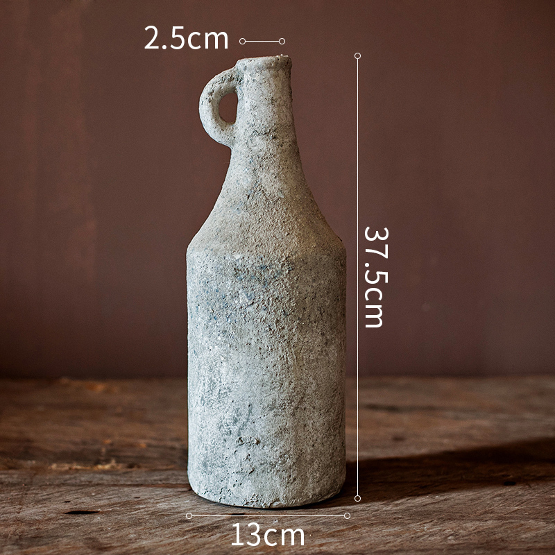 美帮汇美式耳朵手工花瓶花盆 复古粗陶红陶禅意摆件干花插花装饰 耳朵花瓶(小号)高清大图