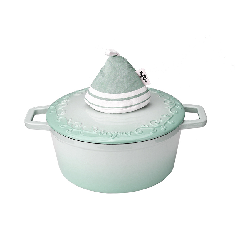 宝玑 Breguet琅彩系列珐琅铸铁锅孔雀绿 24cm BGA2402