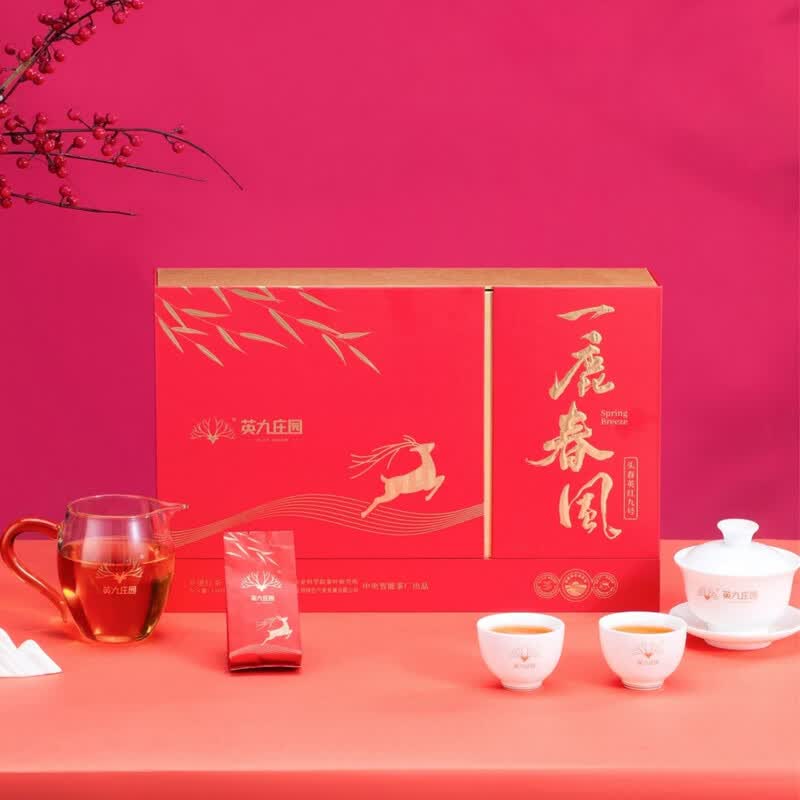 ENJOY MANOR 英九庄园 180g 一鹿春风 英红九号 一级 红茶 5g/泡袋 36袋/礼盒 180g/礼盒高清大图