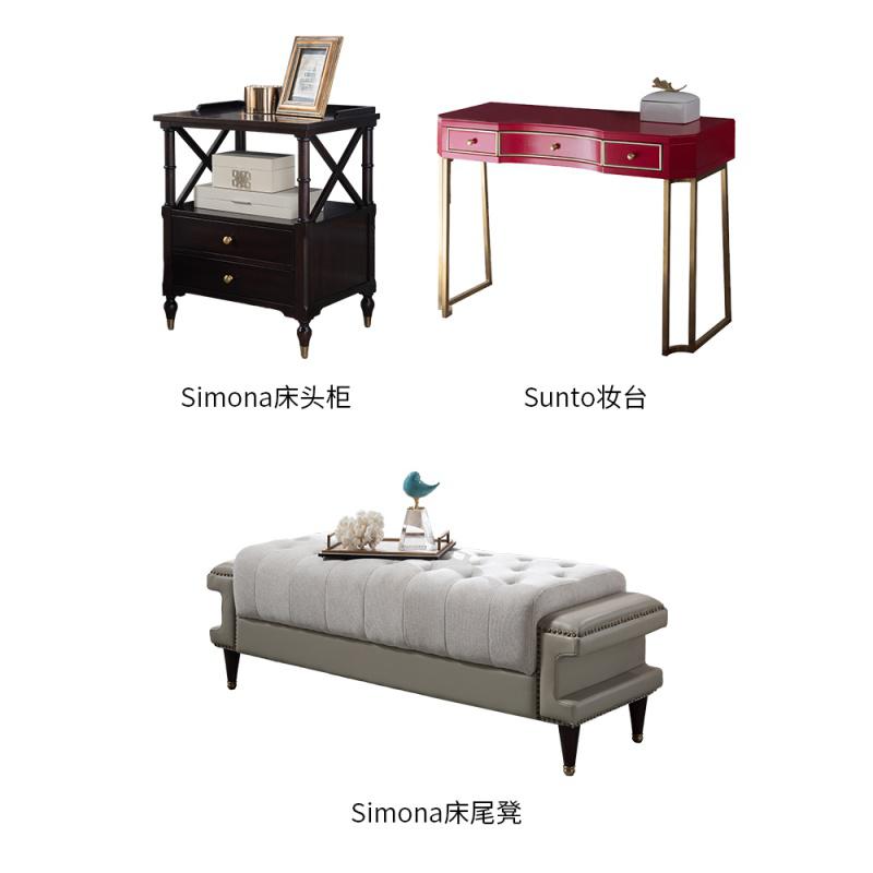 森美人美式布艺双人床1.5现代简约卧室轻奢高箱实木床1.8米家具Y7高清大图