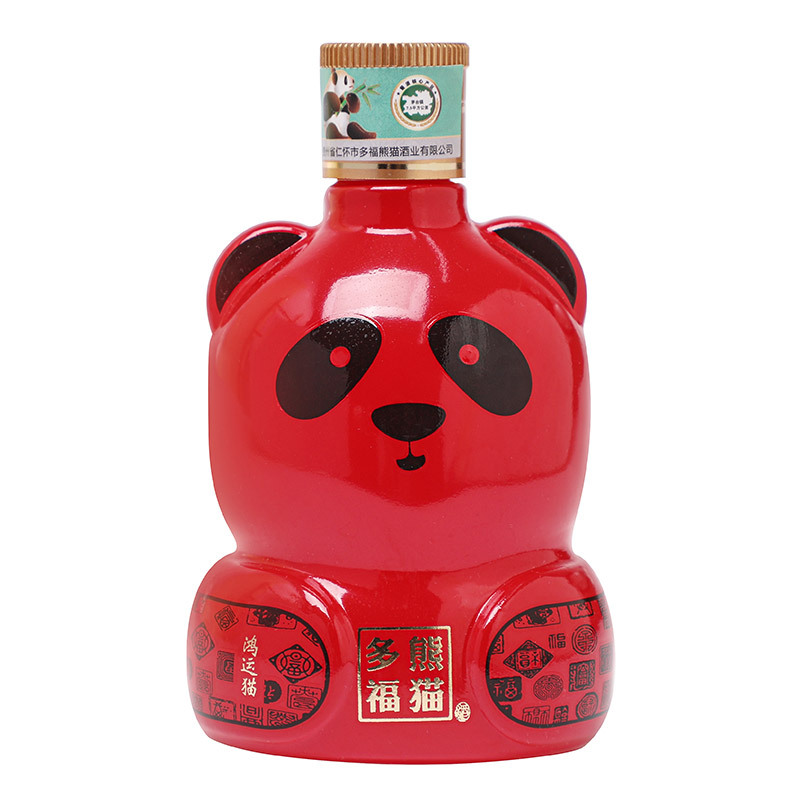 多福熊猫-鸿运猫53度酱香型白酒125ml*4瓶礼盒装收藏送礼
