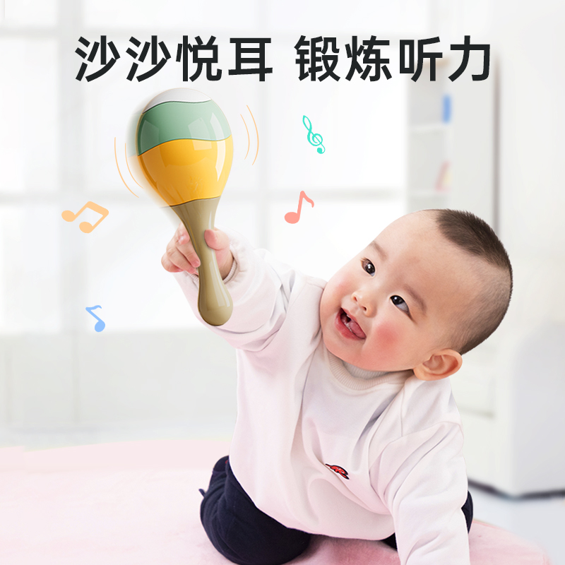 婴儿玩具0-1岁早教益智宝宝手摇铃抓握训练沙锤可啃咬拨浪鼓高清大图