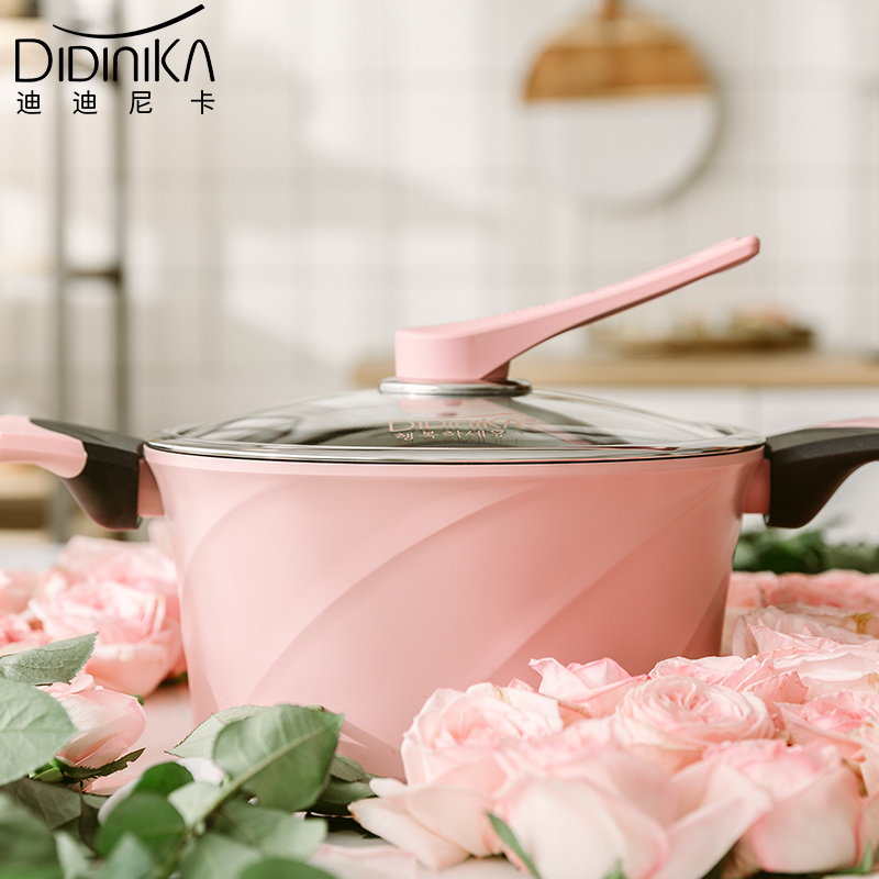 迪迪尼卡(Didinika)麦饭石汤锅蒸锅两用无油烟不粘锅炖锅高汤锅家用焖烧煮锅大容量煮面