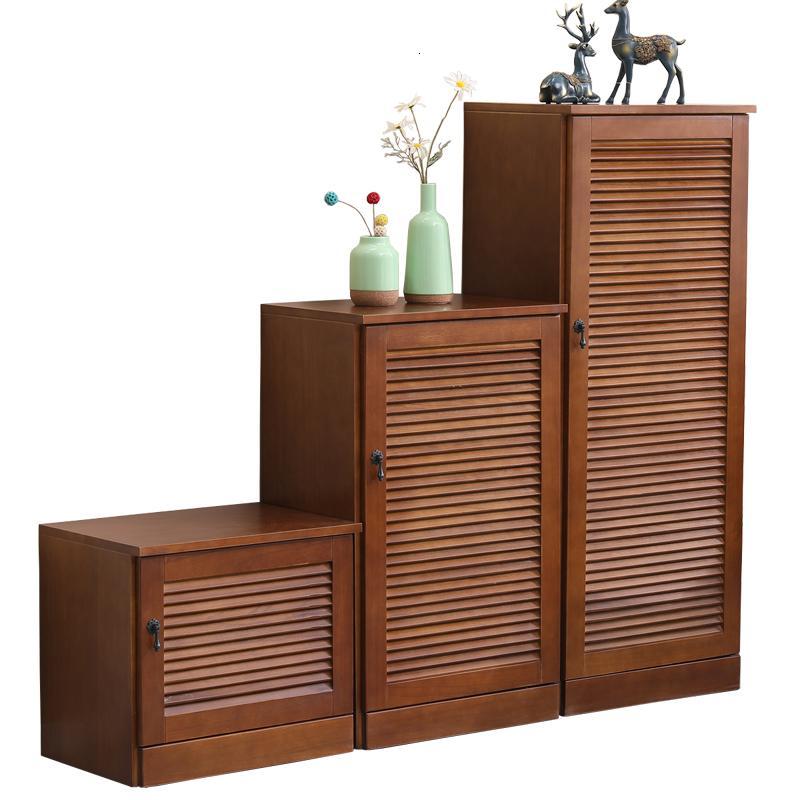 中式实木鞋柜简约现代客厅厅玄关高低组合家用进口单鞋柜定制