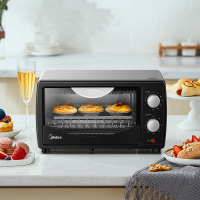 美的(Midea)电烤箱 10升迷你烤箱 家用多功能 双层烤位 70-230度温控 易清洁镀锌内胆PT1013