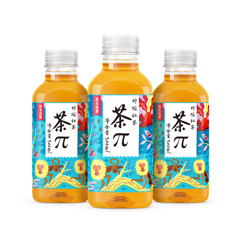 农夫山泉茶π(茶派)果味茶柠檬红茶500ml*24瓶 整箱