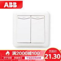 瑞士ABB 开关插座 德静二位单控带装饰线开关 10AXAJ132