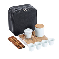金镶玉 旅行功夫茶具套装 一壶四杯瓷器家用泡茶便携式茶具
