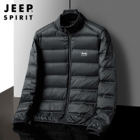 JEEP SPIRIT吉普保暖轻薄羽绒服宽松大码立领短款外套秋冬防寒保暖白鸭绒上衣