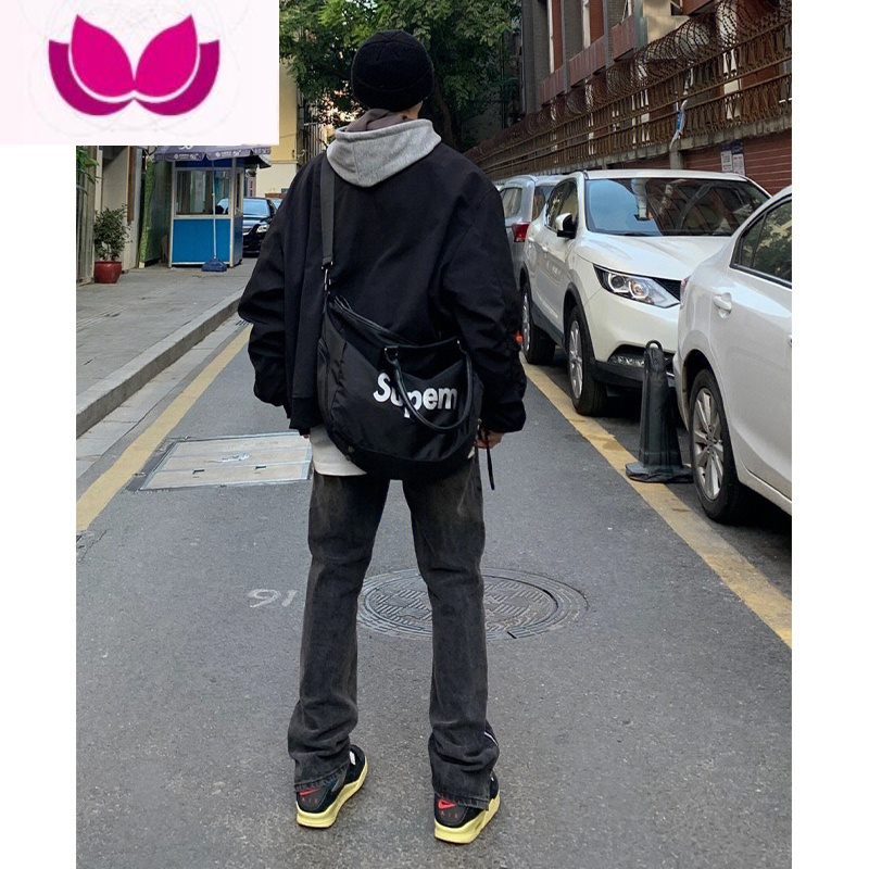 七斓2023早春美式高街做旧水洗直筒牛仔裤男国潮牌hiphop嘻哈百搭长裤