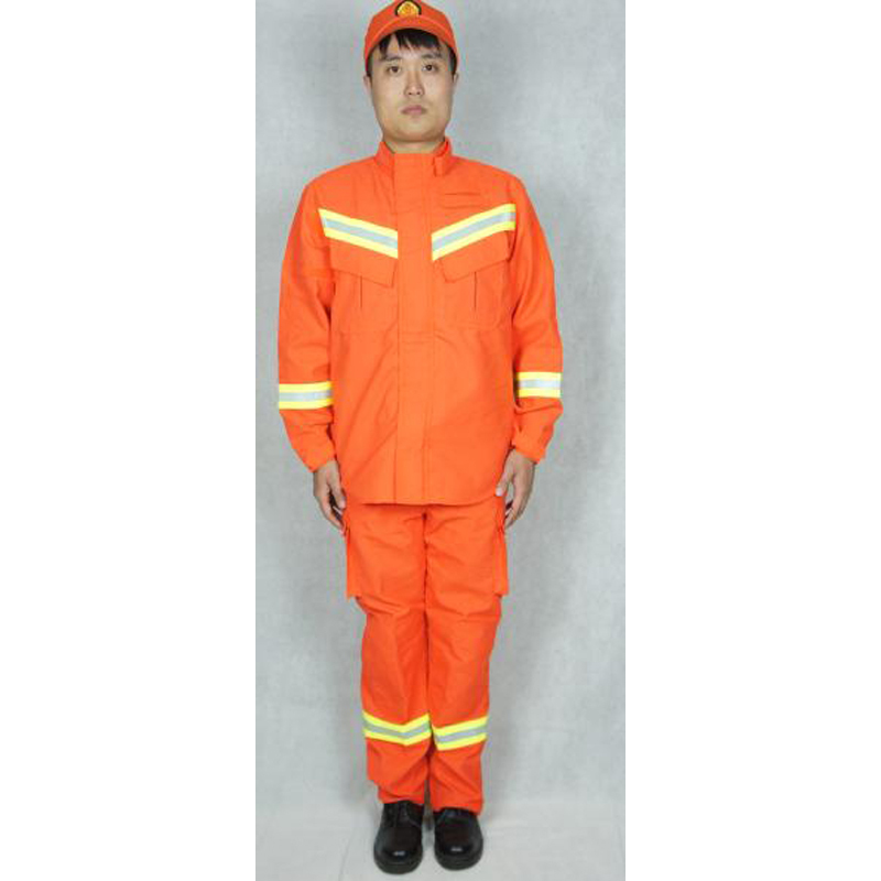 美康 17式消防抢险救援服4件套 应急地震救援服 夏款 MKF-08-TX 橘色 170cm 一套