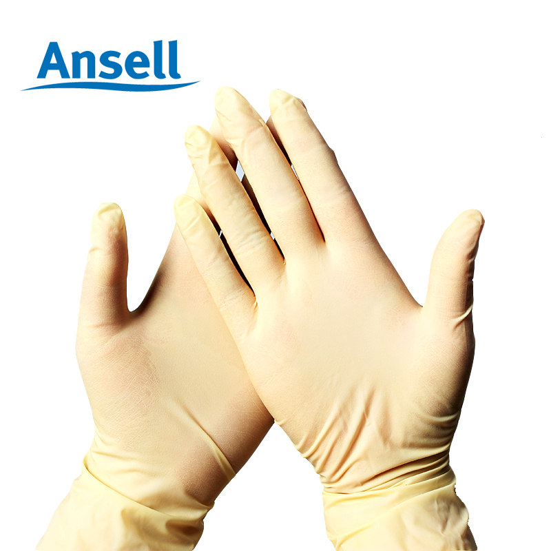Ansell 安思尔456X 一次性手套 天然橡胶手套 食品处理 加工 医实验室手套 劳动防护用品 尺寸L 10盒/箱