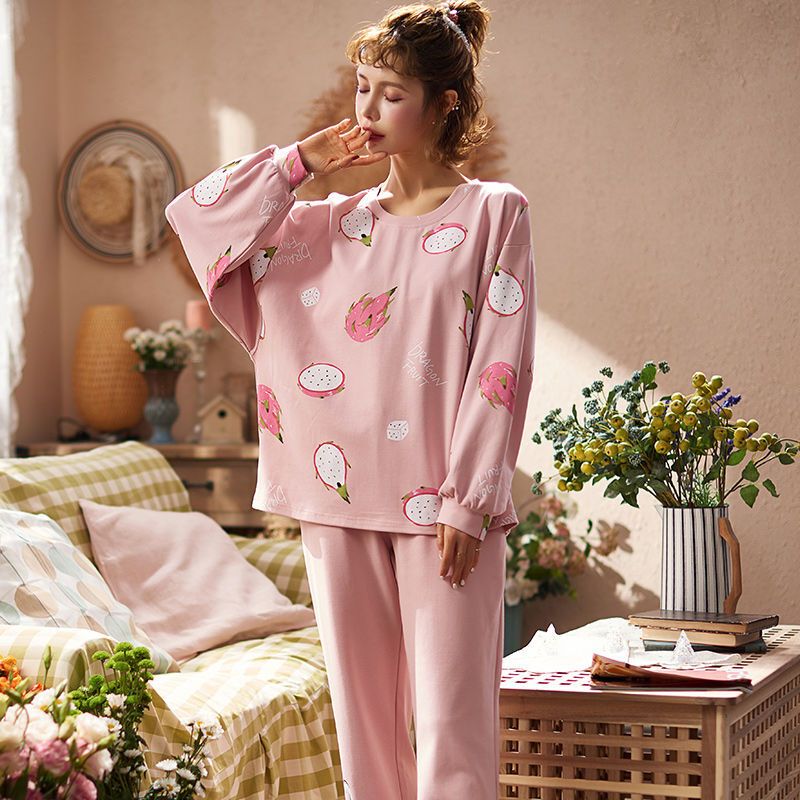 波迷娜(BOMINA)睡衣女棉质长袖学生ins清新甜美家居服两件套8301
