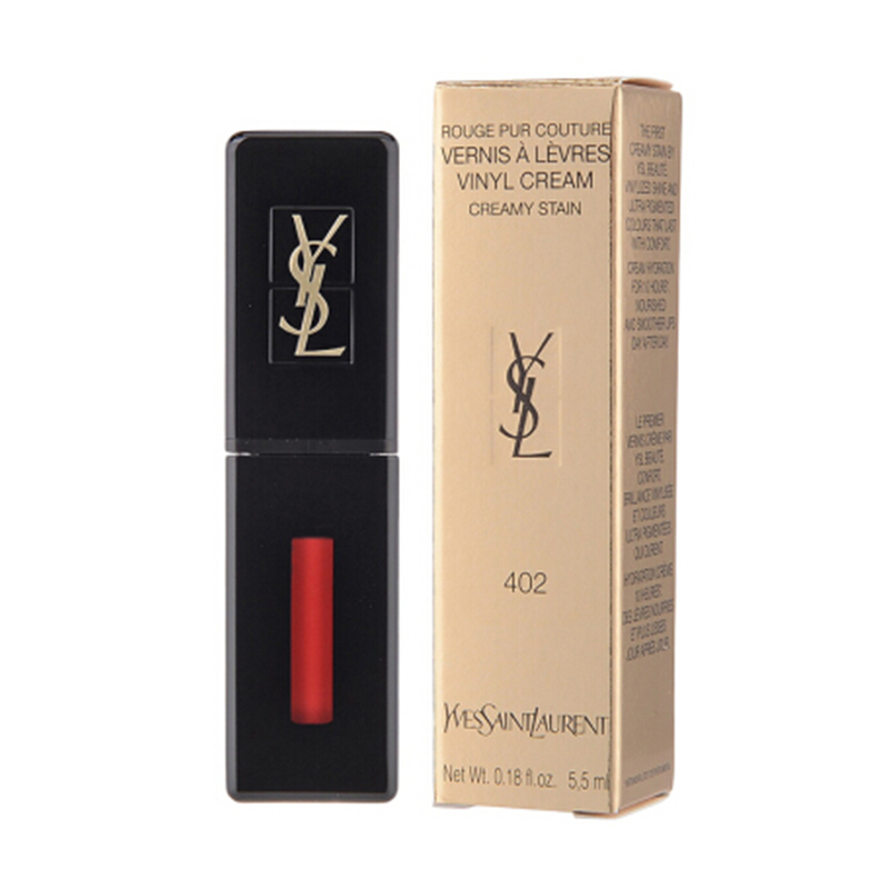圣罗兰(YSL)唇釉5.5ml 402# 混响 黑管唇釉唇蜜唇彩 持久保湿滋润