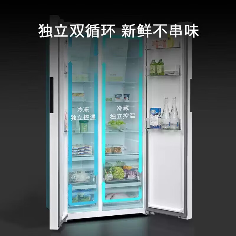 西门子 KT632093VC 637升大容量双开对开门变频家用冰箱双循环风冷一级能效 保鲜抗菌净味 白色高清大图