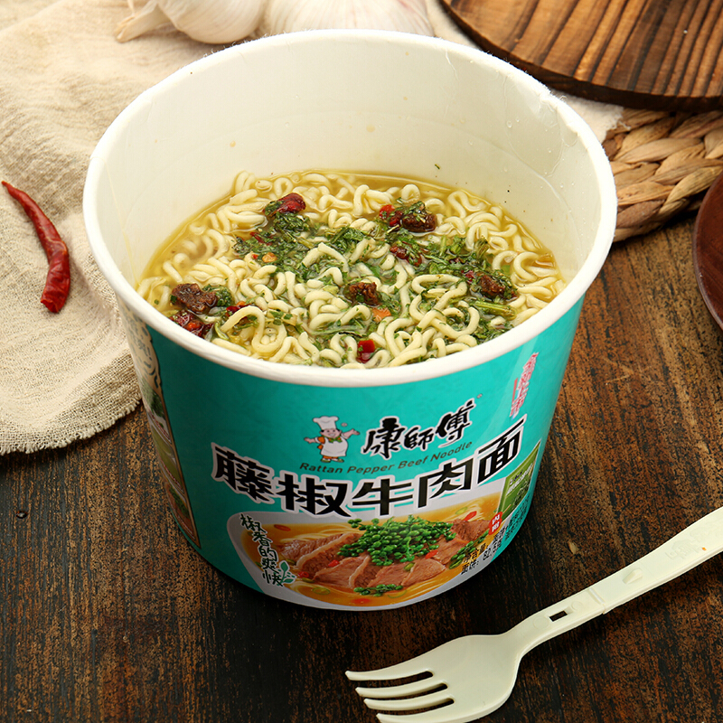 康师傅 藤椒牛肉 桶面 12桶/箱