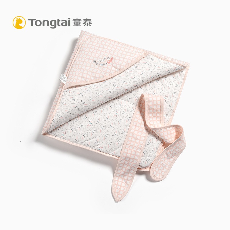 童泰TONGTAI婴童床上用品纯棉格子棉抱被婴幼儿春秋冬季抱被填充物聚酯纤维900*900mm