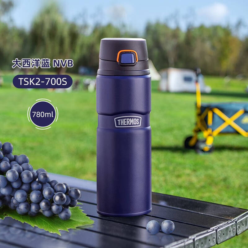 膳魔师(THERMOS)焖烧杯焖烧壶焖烧罐饭盒保温桶保温杯 大西洋蓝TSK2-700S/780ML 316不锈钢