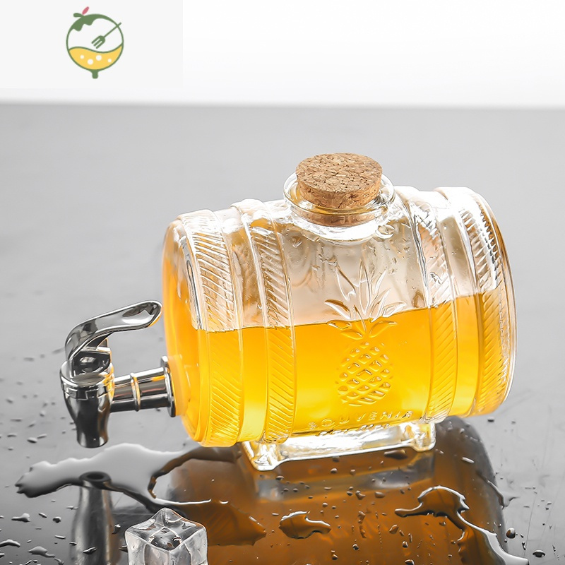 yicheng泡酒玻璃瓶子专用饮料桶密封罐带盖2斤装玻璃酿酒坛子复古酒