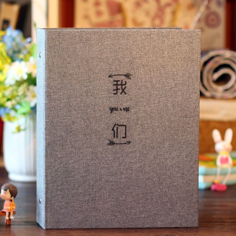 三维工匠相册diy手工粘贴式影集创意本情侣纪念册车票收藏册情人节 三维工 棉麻DIY[我们] 相册+礼包+文艺帆布包+1图片