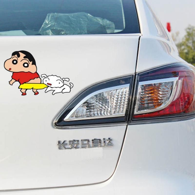 适用蜡笔小新汽车划痕贴纸抖音网红个性车贴搞笑创意女司机实习车身贴