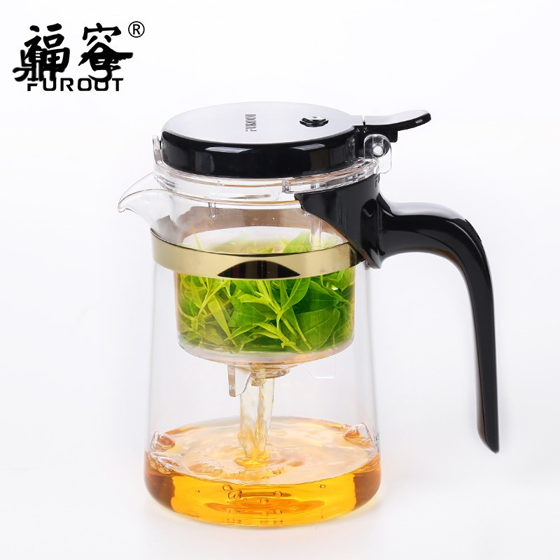 鼎亨飘逸杯泡茶壶全拆洗过滤茶杯加厚耐高温玻璃茶壶家用茶具套装