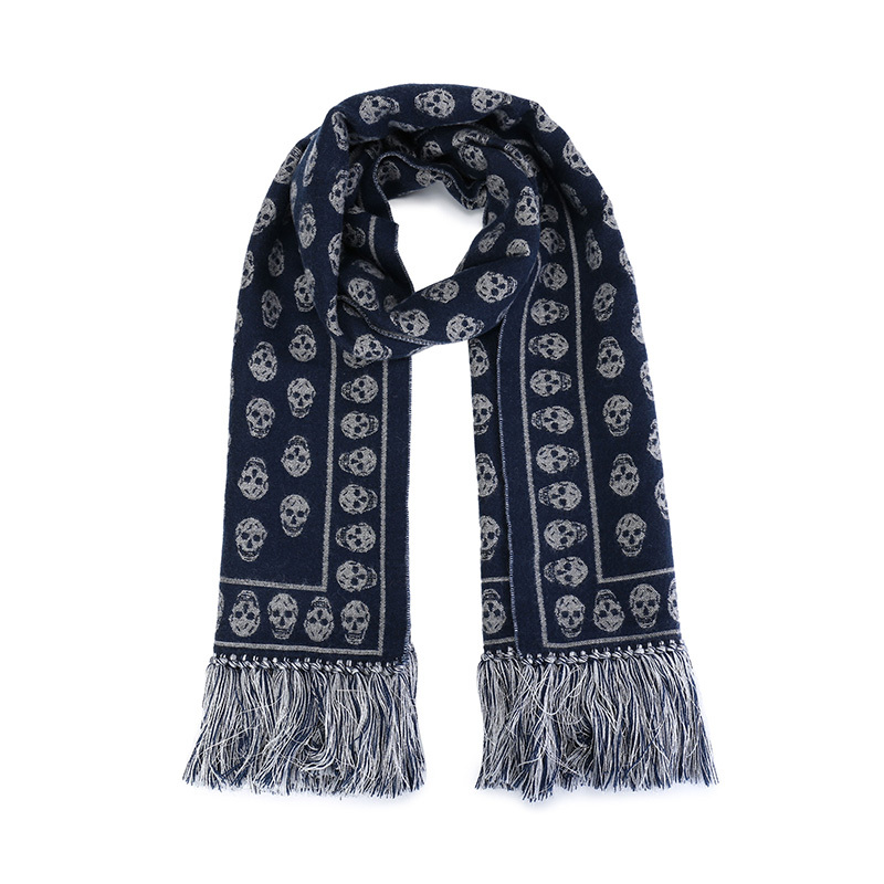 ALEXANDER MCQUEEN 亚历山大·麦昆 女士黑色红色纯羊毛流苏围巾黑色 358929 3A81Q 4063