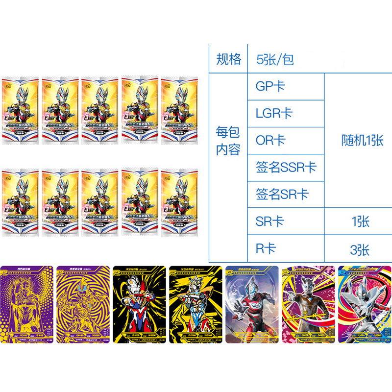 奥特曼卡片奇迹版收藏册奇迹版2GP卡OR签名金卡LGR全套 奇迹版20包高清大图