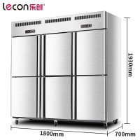 乐创(lecon)商用六门冰柜 风冷冷柜冰箱 六门冰柜 保鲜柜冷冻柜